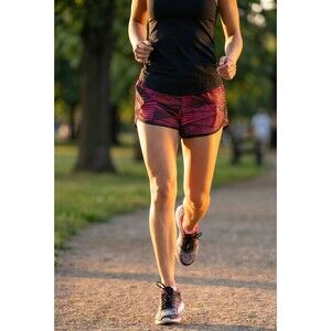 Danskin Now Women's Athletic Running Shorts Size M Pink Black Geometric Print